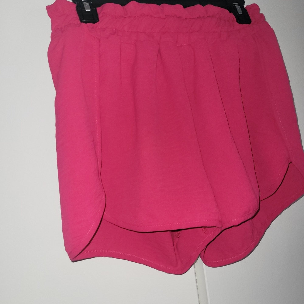 Gee Gee Elastic Waist Shorts Hot Pink - Picture 3 of 7
